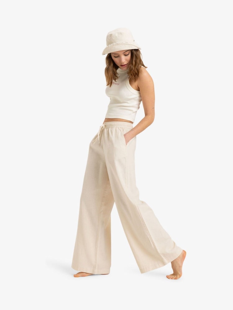 Roxy Cream Lekeitio Break Drawstring Trousers - Image 4 of 8