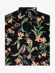 Roxy Black Stay Magical Print Logo Hooded 100% Cotton Poncho Towel - Image 2 of 2