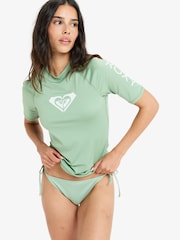 Verde - Bluză de protecție Roxy Wholehearted cu mânecă scurtă și logo - Image 1 of 6