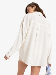 Roxy Cream Morning Time Long Sleeve 100% Cotton Shirt - Image 2 of 6