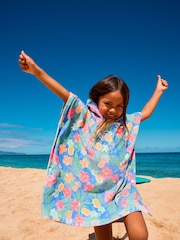 Roxy Floral Print Stay Magical Hooded Poncho 100% Cotton Towel - Imagen 1 de 3
