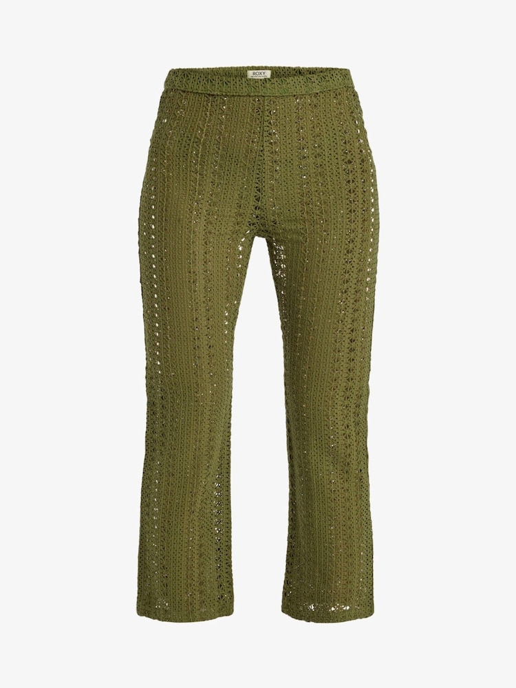 Roxy Green Lagos Dream Crochet Beach 100% Cotton Trousers - Image 4 of 4