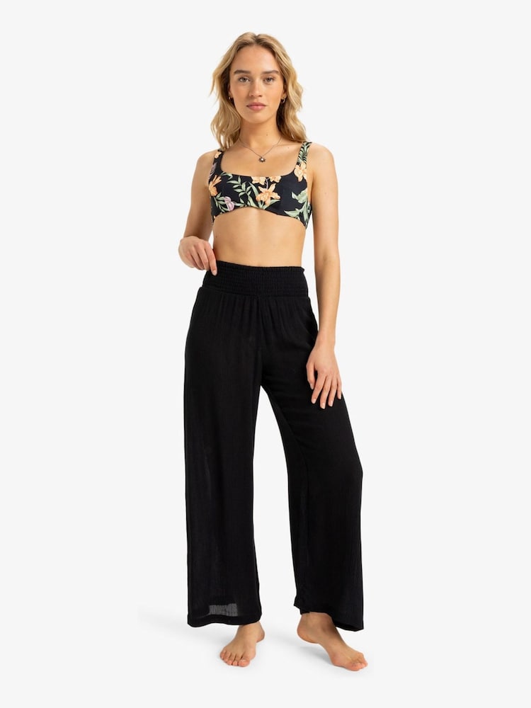 Roxy Black Along The Beach High Waist Trousers - Image 1 of 5