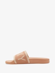 Roxy Pink Slippy Knit Logo Sliders - Image 4 of 9