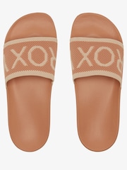 Roxy Pink Slippy Knit Logo Sliders - Image 8 of 9