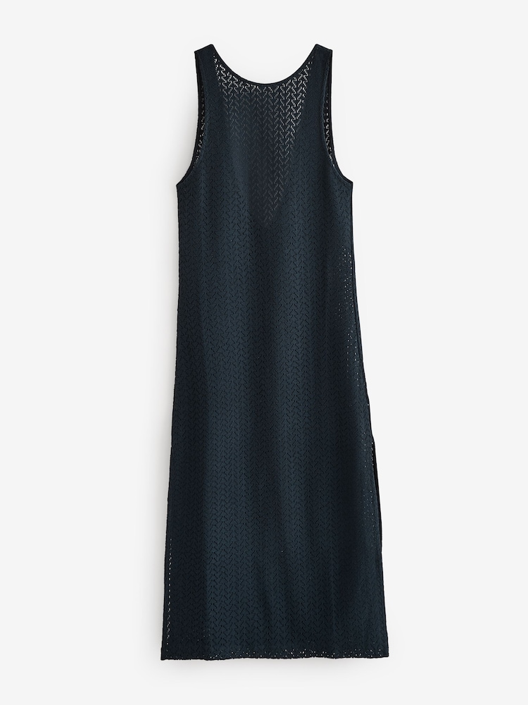 Roxy Black Playa Mood Crochet Midi Beach 100% Cotton Dress - Image 5 of 5 Roxy Black Playa Mood Crochet Midi Beach 100% Cotton Dress - Image 5 of 5