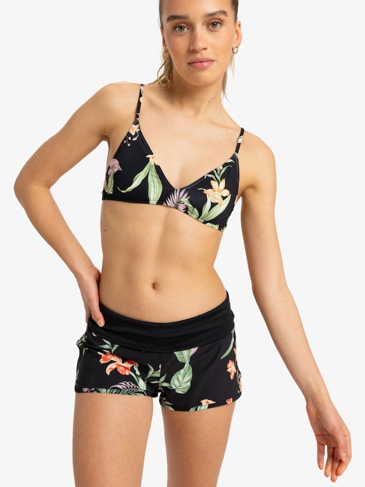 Roxy Black Tropical Print Endless Summer Shorts - Image 1 of 5