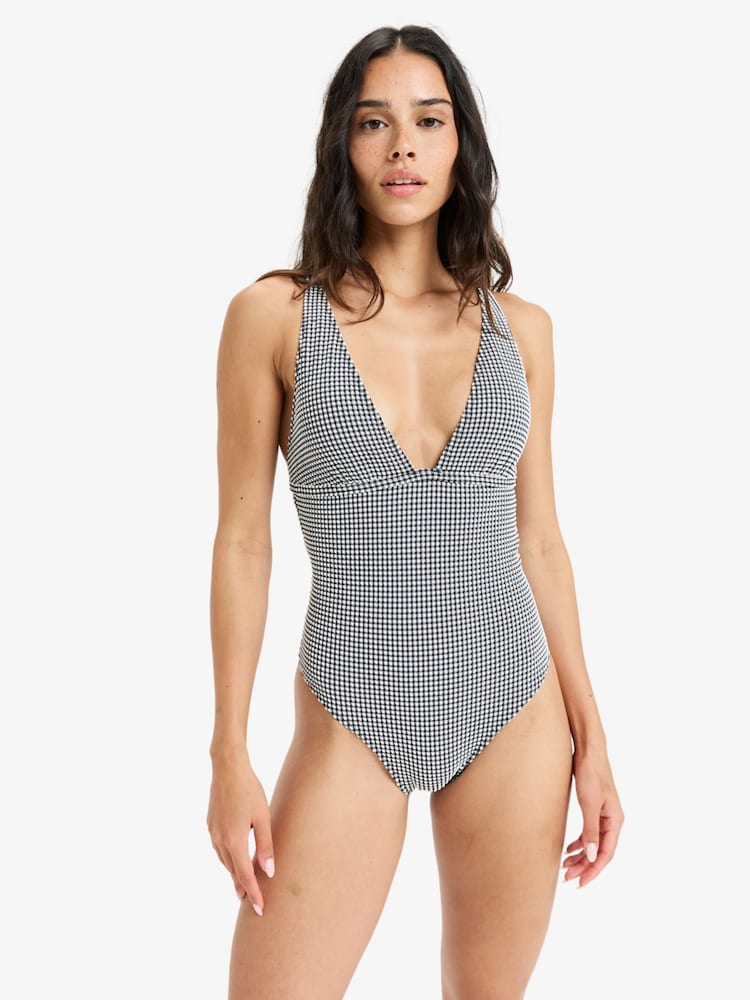 Roxy Black Gingham One Piece Swimsuit - Image 1 of 6