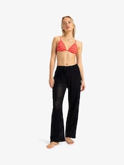 Roxy Black Mood Moving Crochet 100% Cotton Trousers - Image 2 of 8