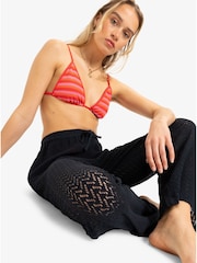 Roxy Black Mood Moving Crochet 100% Cotton Trousers - Image 4 of 8
