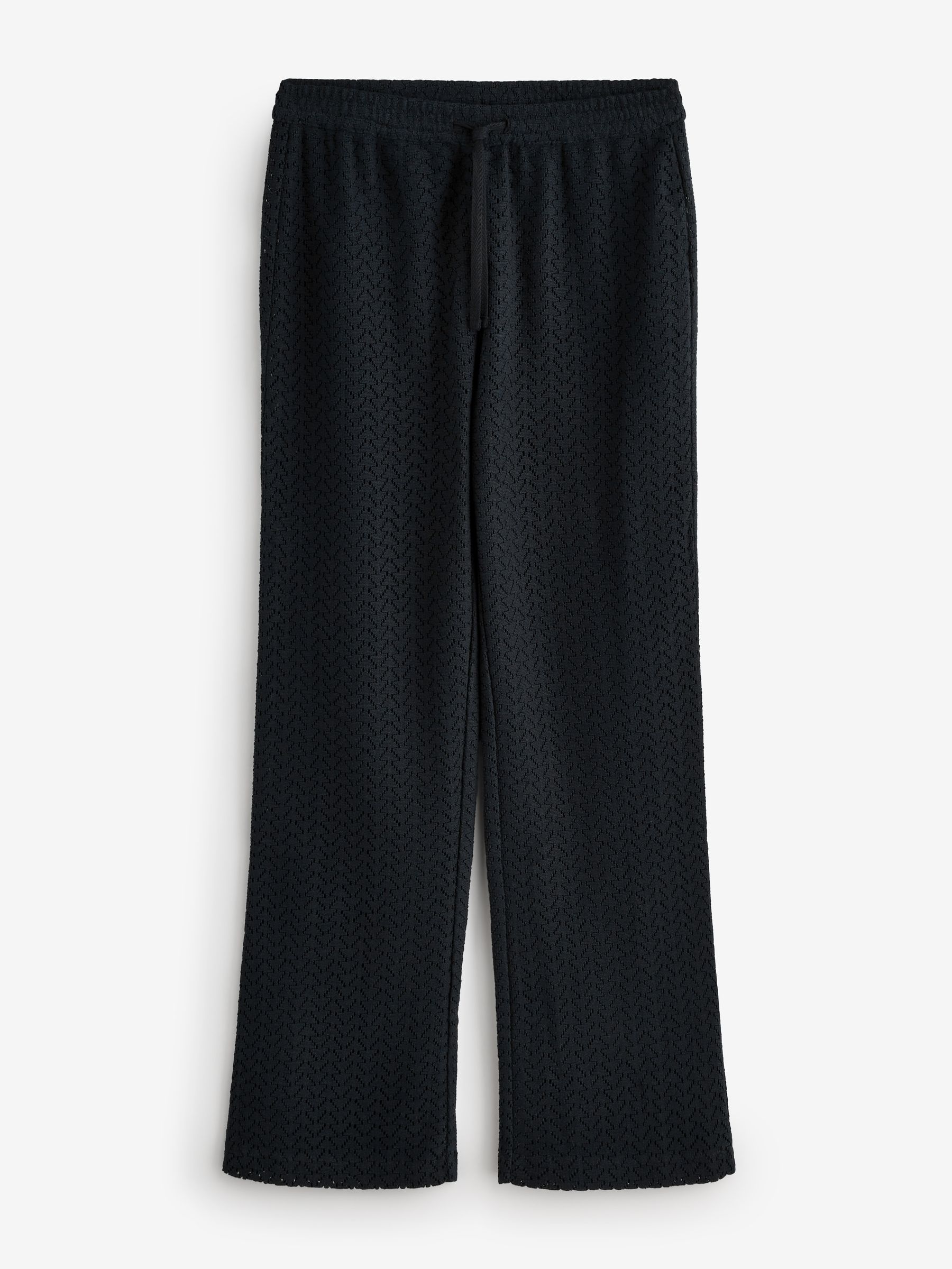 Buy Roxy Black Mood Moving Crochet 100% Cotton Trousers from Next USA