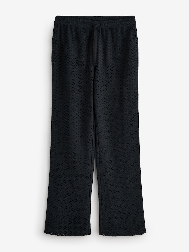 Roxy Black Mood Moving Crochet 100% Cotton Trousers - Image 8 of 8