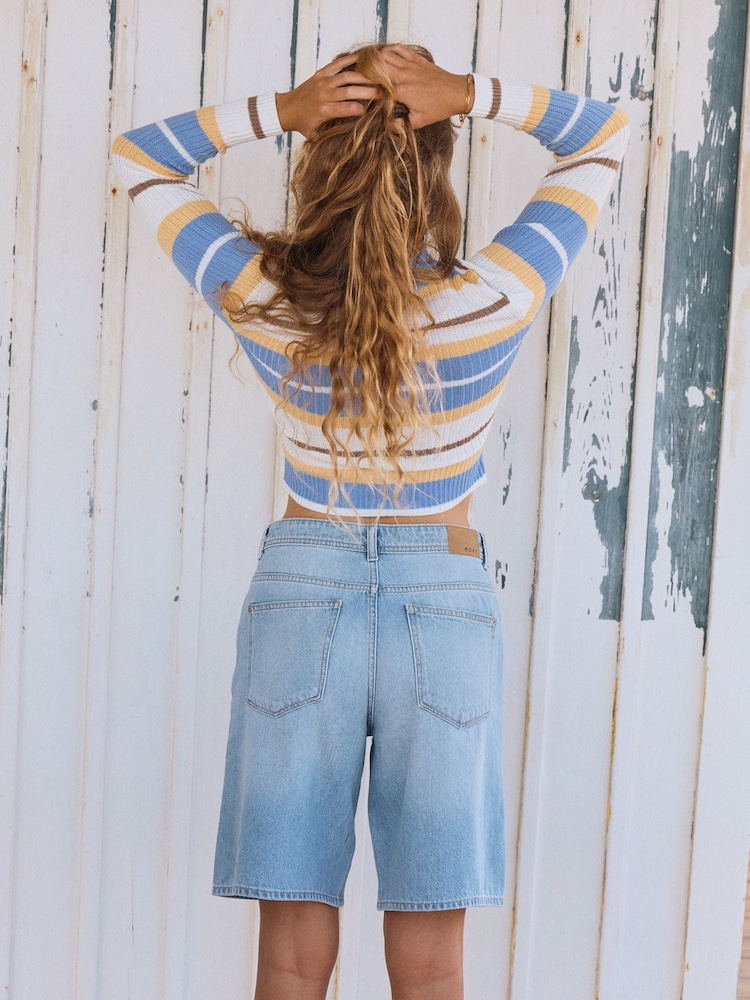 Roxy Blue Denim Authentic Story Regular Bermuda Shorts - Image 2 of 9