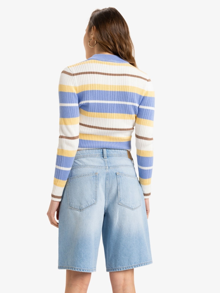 Roxy Blue Denim Authentic Story Regular Bermuda Shorts - Image 4 of 9