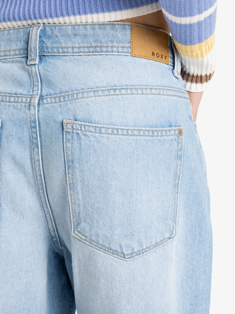 Roxy Blue Denim Authentic Story Regular Bermuda Shorts - Image 5 of 9
