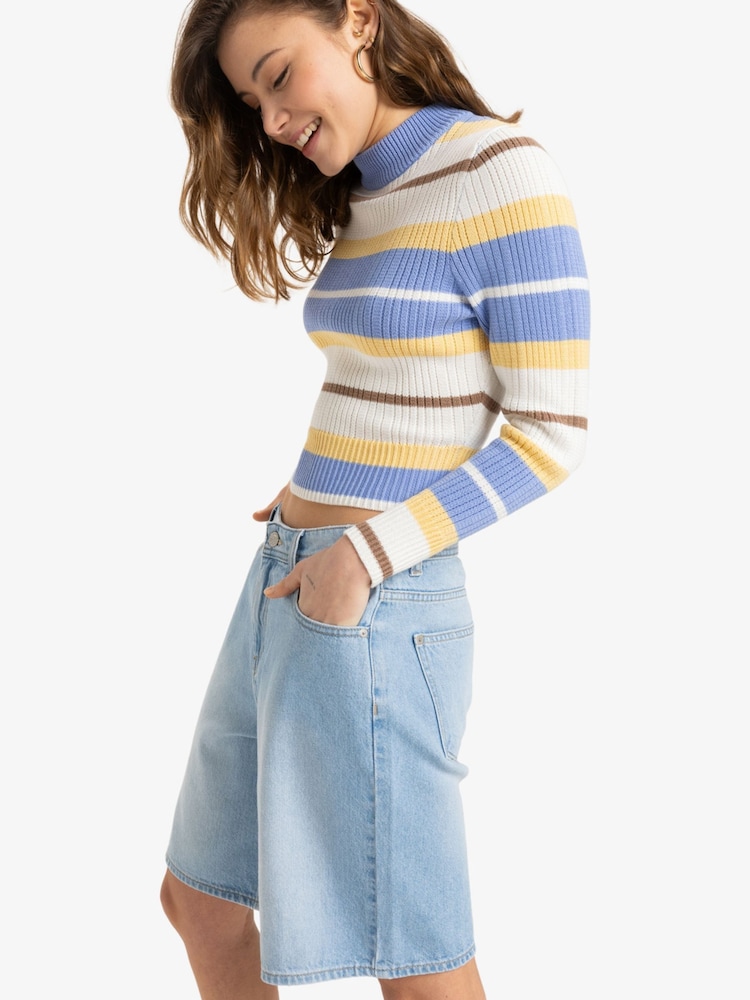 Roxy Blue Denim Authentic Story Regular Bermuda Shorts - Image 7 of 9