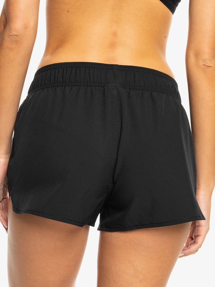 Roxy Black Wave 2 Inch Logo Board Shorts - Image 2 of 5 Roxy Black Wave 2 Inch Logo Board Shorts - Image 2 of 5