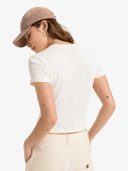 Roxy Cream Beach Love Short Sleeve Logo 100% Cotton T-Shirt - Image 2 of 6