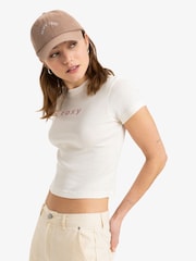 Roxy Cream Beach Love Short Sleeve Logo 100% Cotton T-Shirt - Image 3 of 6