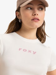 Roxy Cream Beach Love Short Sleeve Logo 100% Cotton T-Shirt - Image 4 of 6