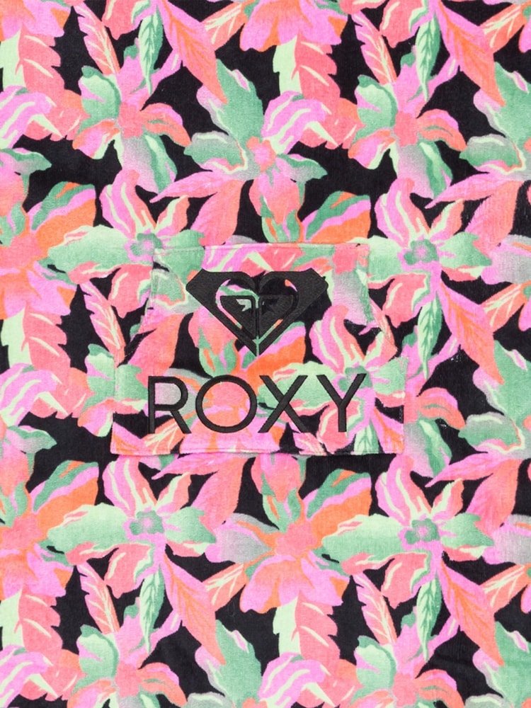 Roxy Pink Tropical Print Logo Hooded Towel - Image 3 of 3
