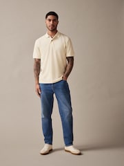 Ecru White Regular Fit Short Sleeve Pique Polo Shirt - Image 2 of 9