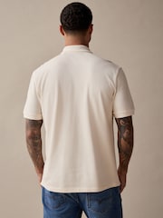 Ecru White Regular Fit Short Sleeve Pique Polo Shirt - Image 3 of 9