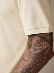 Ecru White Regular Fit Short Sleeve Pique Polo Shirt - Image 6 of 9