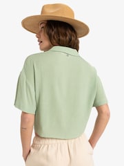 Roxy Green Salty Sweet Short Sleeve Crop Shirt - Image 2 of 6