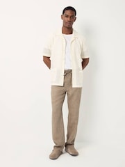 Neutral Crochet Textured Button Through Shirt - Image 4 of 9
