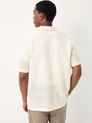 Neutral Crochet Textured Button Through Shirt - Image 5 of 9