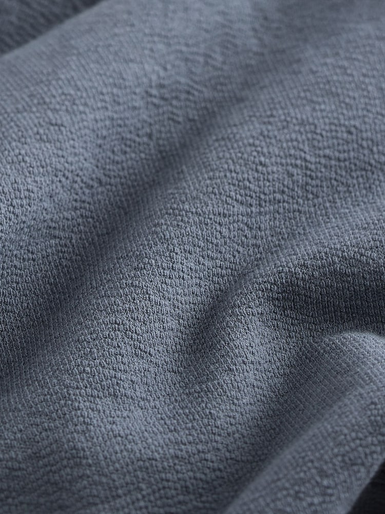 Blue Heavyweight Textured Jersey 100% Cotton Shirt - Image 9 of 10