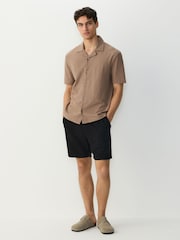 Stone Neutral Textured 100% Cotton Jersey Shirt - Image 2 of 7