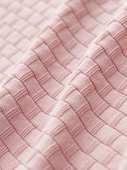 Pink Textured Zip Neck Polo Shirt - Image 7 of 7