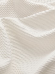 White Tipped Short Sleeve Textured Quarter Zip Polo Shirts - Image 8 of 8