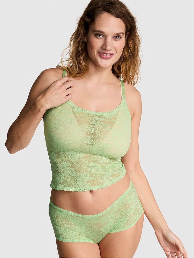 Victoria's Secret PINK Pale Petal Green Pyjama Cami Top - Image 1 of 3