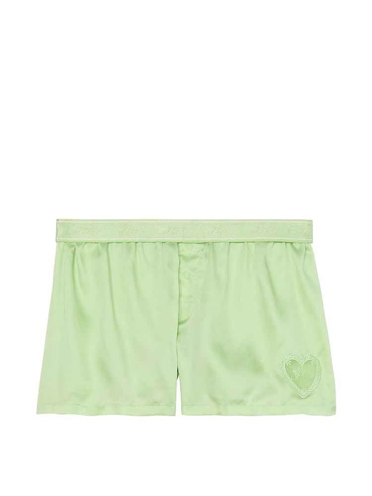 Victoria's Secret PINK Pale Petal Green Heart Short TENCEL™ Pyjama Bottoms - Image 3 of 3