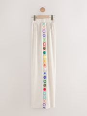 Natural Wide Leg Trousers With Linen and Crochet Trim - Image 7 of 9
