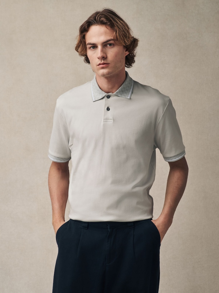 Svetlo siva - kratek rokav; s kratkimi rokavi Smart Collar Polo majica - Slika 2 iz 7 Svetlo siva - kratek rokav; s kratkimi rokavi Smart Collar Polo majica - Slika 2 iz 7