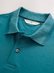Petrolgrün - Kurzarm-Polo-Shirt mit elegantem Kragen - Bild 7 von 7