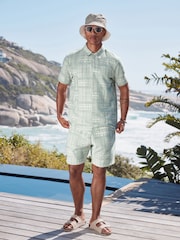 Grün - Pattern Button Neck Polo Shirt - Image 2 of 9