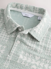 Grün - Pattern Button Neck Polo Shirt - Image 8 of 9