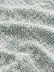 Grün - Pattern Button Neck Polo Shirt - Image 9 of 9