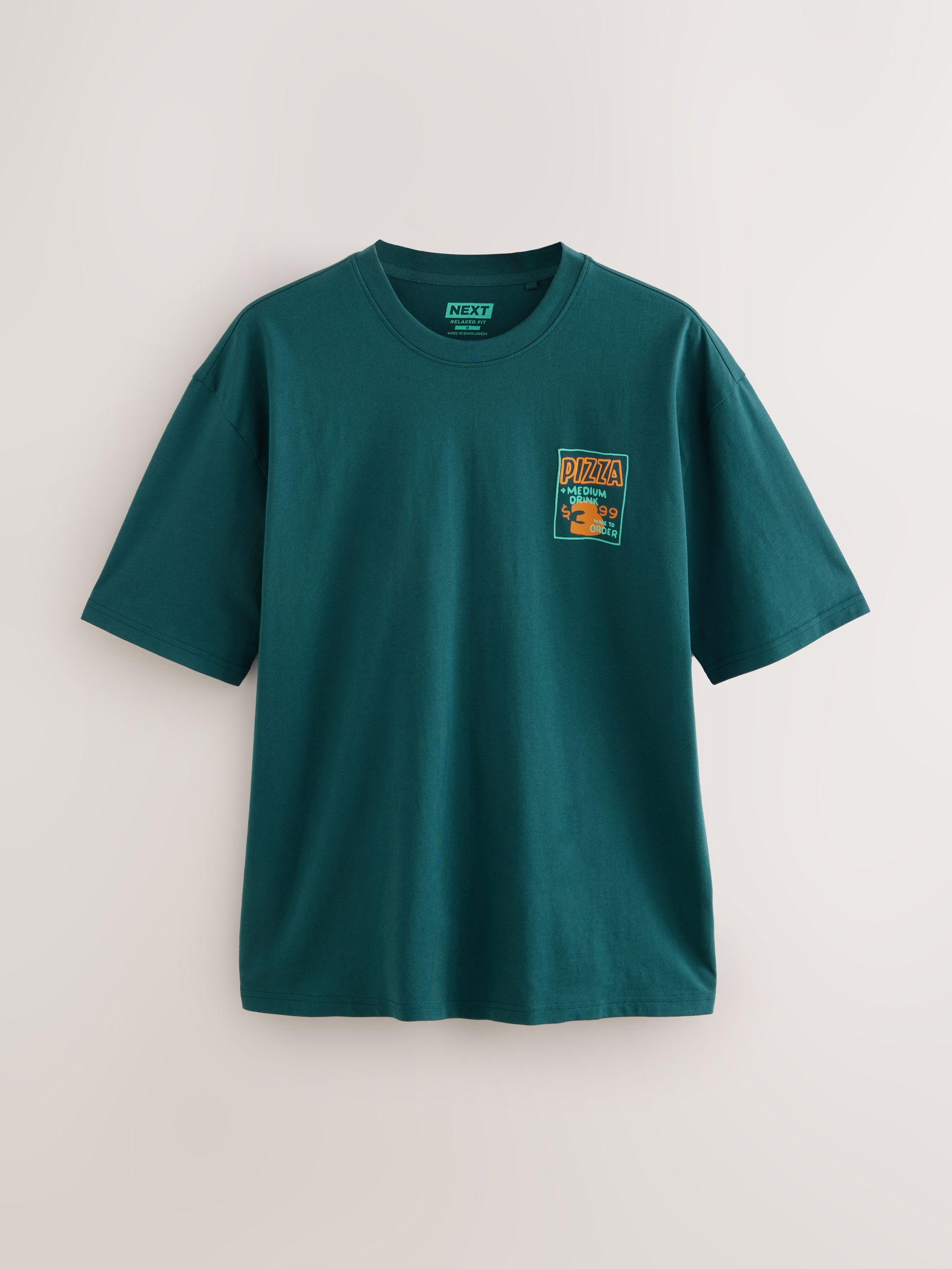 Buy White/Green/Brown Graphic Print Heavyweight T-Shirt from Next USA