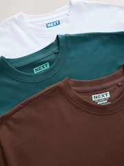 Blanc/vert/brun - Relaxed Fit Graphic Print Heavyweight 100% Cotton T-Shirt - Image 15 de 16