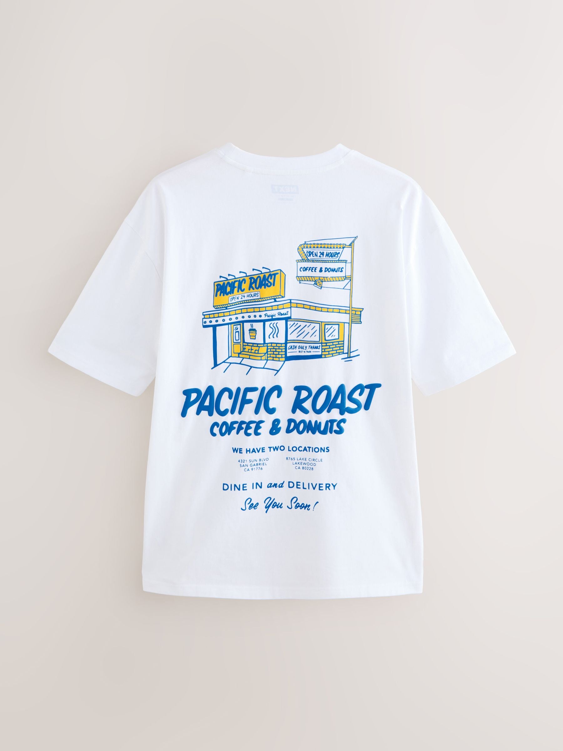 Buy White/Green/Brown Graphic Print Heavyweight T-Shirt from Next USA