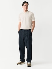 White Smart Quarter Zip Polo Shirt - Image 2 of 9