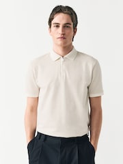 White Smart Quarter Zip Polo Shirt - Image 3 of 9