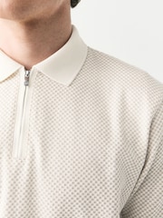 White Smart Quarter Zip Polo Shirt - Image 5 of 9