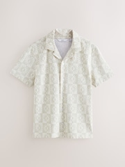 C рисунком - Cuban Collar Textured Jersey Short Sleeve Shirts 3 Pack - Изображение 10 из 12